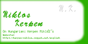 miklos kerpen business card